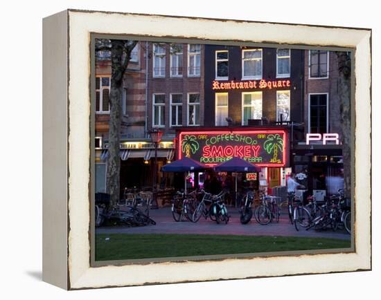 Rembrandtplein at Dusk, Amsterdam, Holland, Europe-Frank Fell-Framed Premier Image Canvas