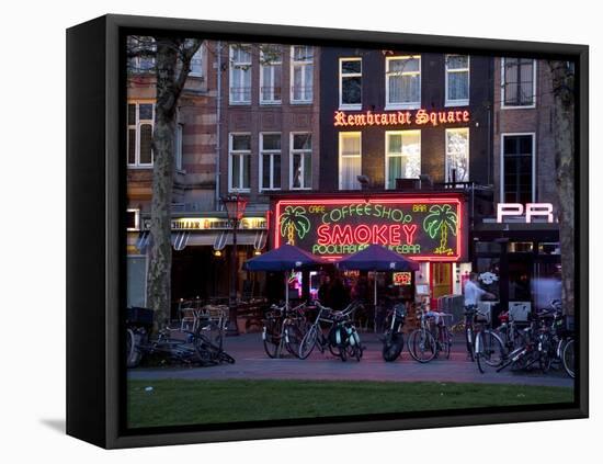 Rembrandtplein at Dusk, Amsterdam, Holland, Europe-Frank Fell-Framed Premier Image Canvas