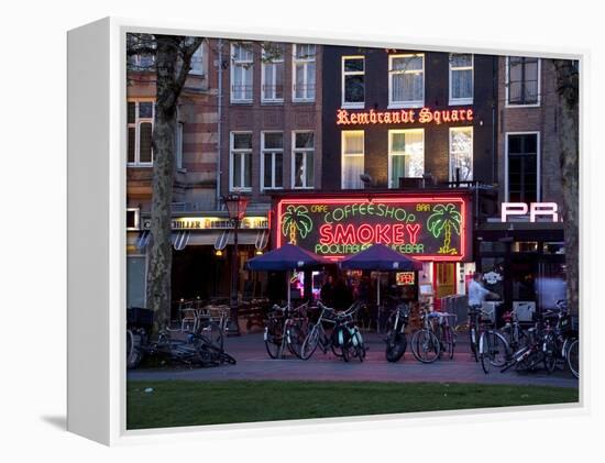 Rembrandtplein at Dusk, Amsterdam, Holland, Europe-Frank Fell-Framed Premier Image Canvas