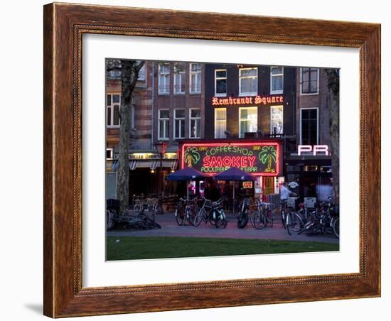 Rembrandtplein at Dusk, Amsterdam, Holland, Europe-Frank Fell-Framed Photographic Print