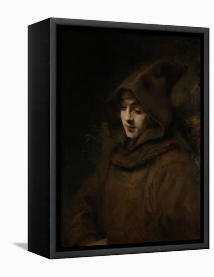 Rembrandts Son Titus in a Monks Habit-Rembrandt van Rijn-Framed Stretched Canvas