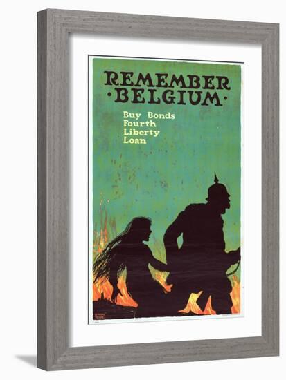 "Remember Belgium: Buy Bonds, Fourth Liberty Loan", 1918-Ellsworth Young-Framed Giclee Print