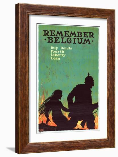 "Remember Belgium: Buy Bonds, Fourth Liberty Loan", 1918-Ellsworth Young-Framed Giclee Print