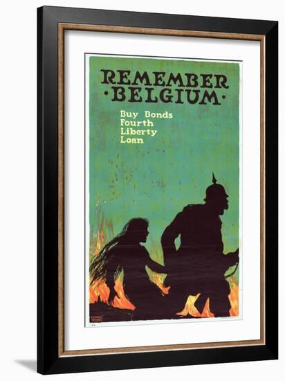 "Remember Belgium: Buy Bonds, Fourth Liberty Loan", 1918-Ellsworth Young-Framed Giclee Print