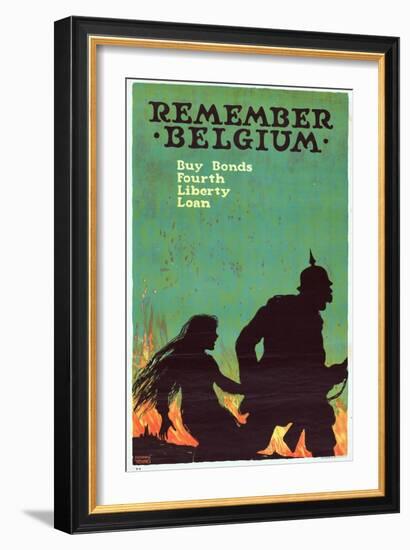 "Remember Belgium: Buy Bonds, Fourth Liberty Loan", 1918-Ellsworth Young-Framed Giclee Print