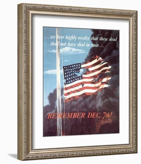 Remember Dec. 7th! 1942-Allen Saalburg-Framed Premium Giclee Print