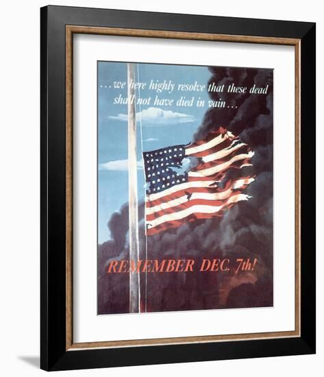 Remember Dec. 7th! 1942-Allen Saalburg-Framed Premium Giclee Print