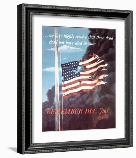 Remember Dec. 7th! 1942-Allen Saalburg-Framed Premium Giclee Print