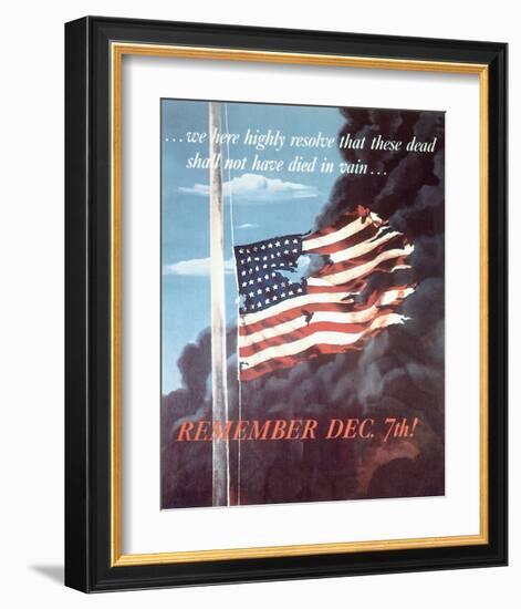 Remember Dec. 7th! 1942-Allen Saalburg-Framed Premium Giclee Print