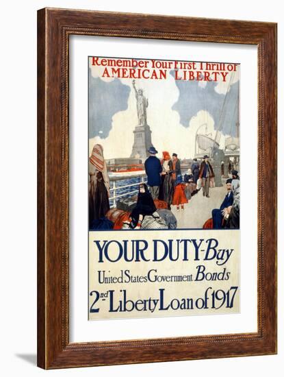 "Remember Your First Thrill of American Liberty", 1917-null-Framed Giclee Print