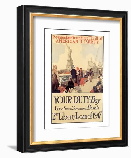 Remember Your First Thrill Of American Liberty-null-Framed Premium Giclee Print