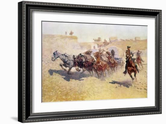 Remington: Attack-Frederic Sackrider Remington-Framed Giclee Print