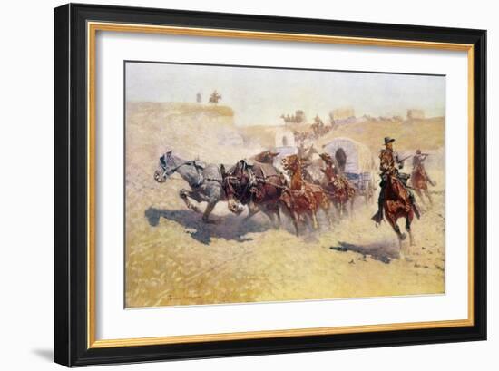 Remington: Attack-Frederic Sackrider Remington-Framed Giclee Print