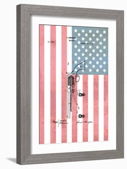 Remington Revolver & Flag, 186-Dan Sproul-Framed Art Print