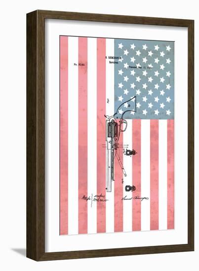 Remington Revolver & Flag, 186-Dan Sproul-Framed Art Print