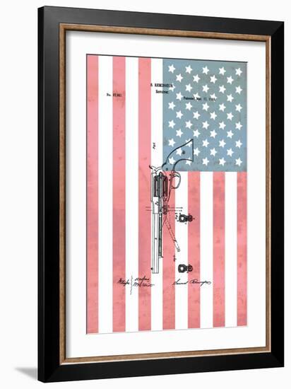 Remington Revolver & Flag, 186-Dan Sproul-Framed Art Print