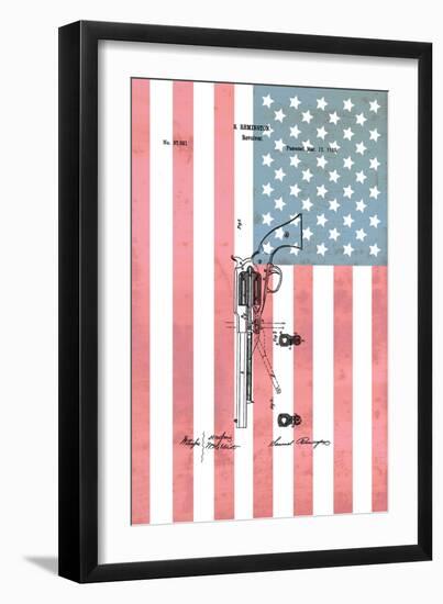 Remington Revolver & Flag, 186-Dan Sproul-Framed Art Print