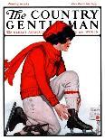 "Lacing Her Skates," Country Gentleman Cover, January 10, 1925-Remington Schuyler-Giclee Print