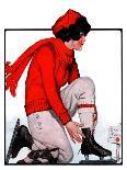 "Lacing Her Skates," Country Gentleman Cover, January 10, 1925-Remington Schuyler-Giclee Print