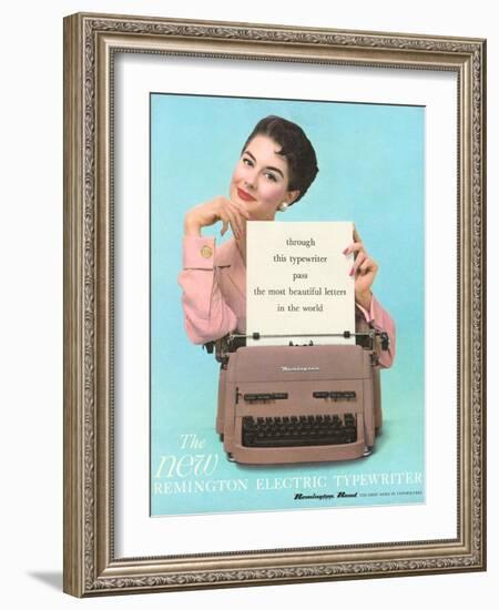 Remington, Typewriters, UK, 1950-null-Framed Giclee Print