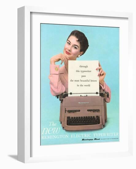 Remington, Typewriters, UK, 1950-null-Framed Giclee Print