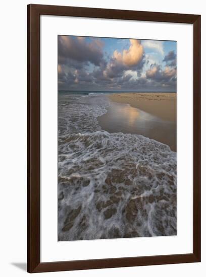 Remote sandy beach on an uninhabited island, Kingdom of Tonga, Pacific Islands-Judith Zimmerman-Framed Premium Photographic Print