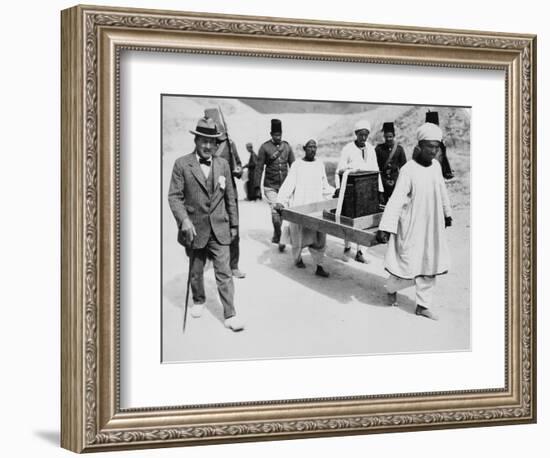 Removal of the gilt shrine from the Tomb of Tutankhamun, Valley of the Kings, Egypt, 1922-1923-Harry Burton-Framed Photographic Print