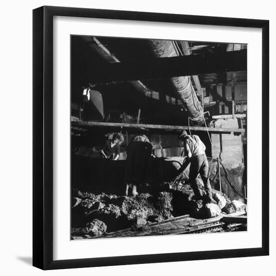 Removing Rock from a Tunnel-Heinz Zinram-Framed Photographic Print