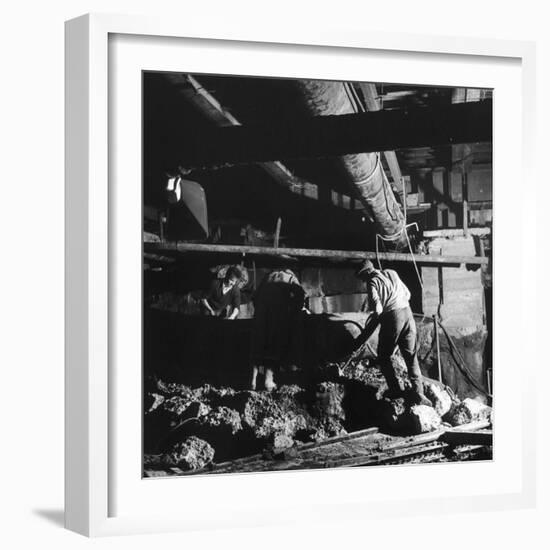 Removing Rock from a Tunnel-Heinz Zinram-Framed Photographic Print