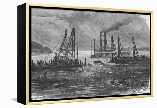 'Removing Snags by Dredging', 1883-Unknown-Framed Premier Image Canvas