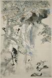 Two Boys Playing with Goldfish, 1879 (Hanging Scroll, Ink and Colour on Paper)-Ren Yi-Premier Image Canvas