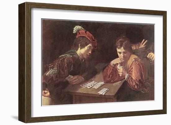 Renaissance Card Game, Painting-null-Framed Art Print