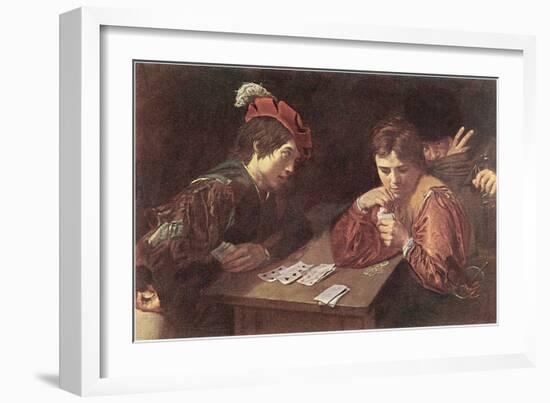 Renaissance Card Game, Painting-null-Framed Art Print