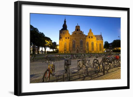 Renaissance Church of Trefaldighetskyrkan at Night, Kristianstad, Skane, South Sweden, Sweden-Stuart Black-Framed Photographic Print