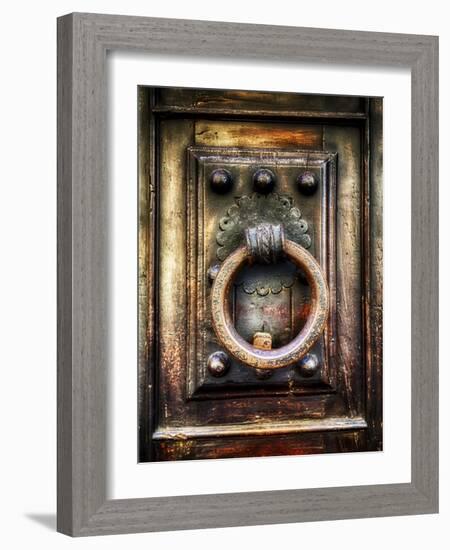 Renaissance Door Knocker in Florence-George Oze-Framed Photographic Print