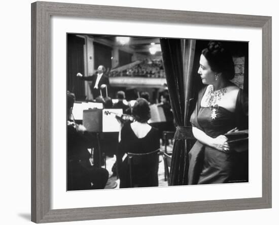 Renaissance in Louisville: Opera Singer Blanche Thebom Backstage During Concert-Alfred Eisenstaedt-Framed Premium Photographic Print