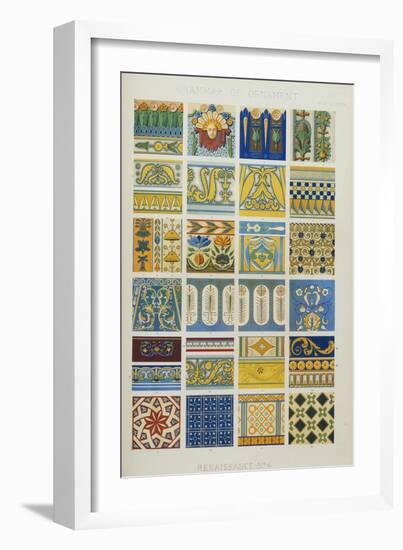 Renaissance No 6, Plate Lxxix from 'The Grammar of Ornament'-Owen Jones-Framed Giclee Print