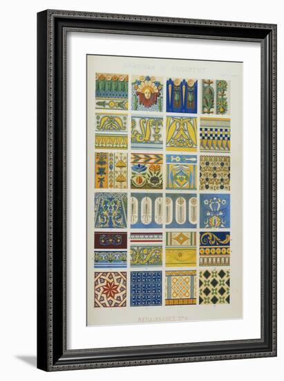 Renaissance No 6, Plate Lxxix from 'The Grammar of Ornament'-Owen Jones-Framed Giclee Print