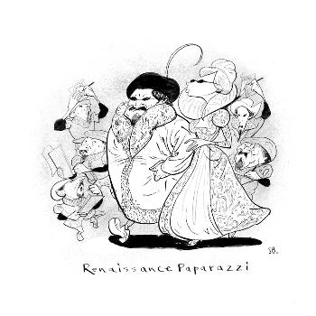 Renaissance Paparazzi - New Yorker Cartoon' Premium Giclee Print - Steve Brodner Renaissance Paparazzi - New Yorker Cartoon' Premium Giclee Print - Steve Brodner