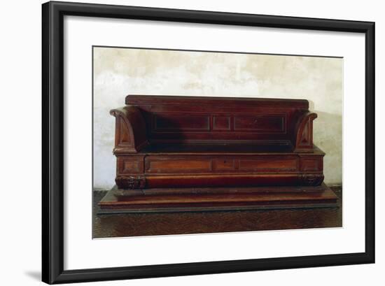 Renaissance Style Tuscan Chest in Form of Seat with Back and Armrests, Italy, 16th Century-null-Framed Giclee Print