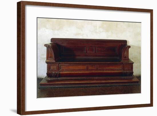 Renaissance Style Tuscan Chest in Form of Seat with Back and Armrests, Italy, 16th Century-null-Framed Giclee Print