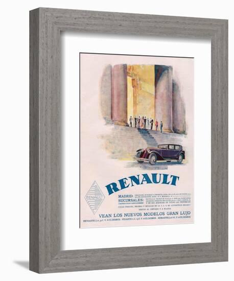 Renault, Magazine Advertisement, USA, 1930-null-Framed Giclee Print