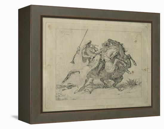 Rencontre de cavaliers maures-Eugene Delacroix-Framed Premier Image Canvas