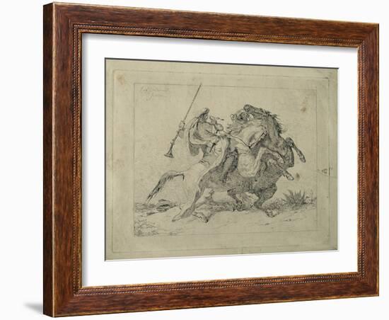 Rencontre de cavaliers maures-Eugene Delacroix-Framed Giclee Print