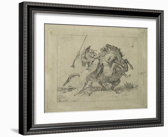 Rencontre de cavaliers maures-Eugene Delacroix-Framed Giclee Print