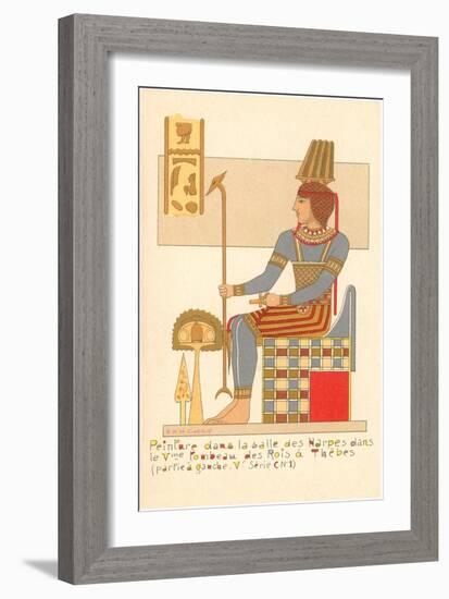 Rendering of Frieze from Theban King Tomb, Egypt-null-Framed Art Print