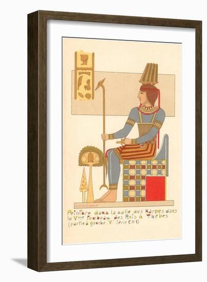 Rendering of Frieze from Theban King Tomb, Egypt-null-Framed Art Print