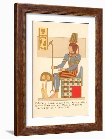 Rendering of Frieze from Theban King Tomb, Egypt-null-Framed Art Print