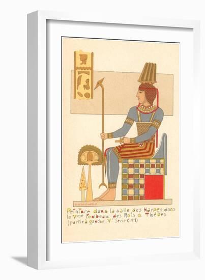 Rendering of Frieze from Theban King Tomb, Egypt-null-Framed Art Print