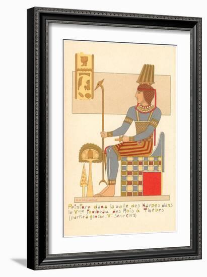 Rendering of Frieze from Theban King Tomb, Egypt-null-Framed Art Print